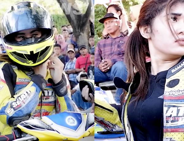 AKSI Pembalap Cantik Taklukan Lintasan Sirkuit Gorontalo Utara